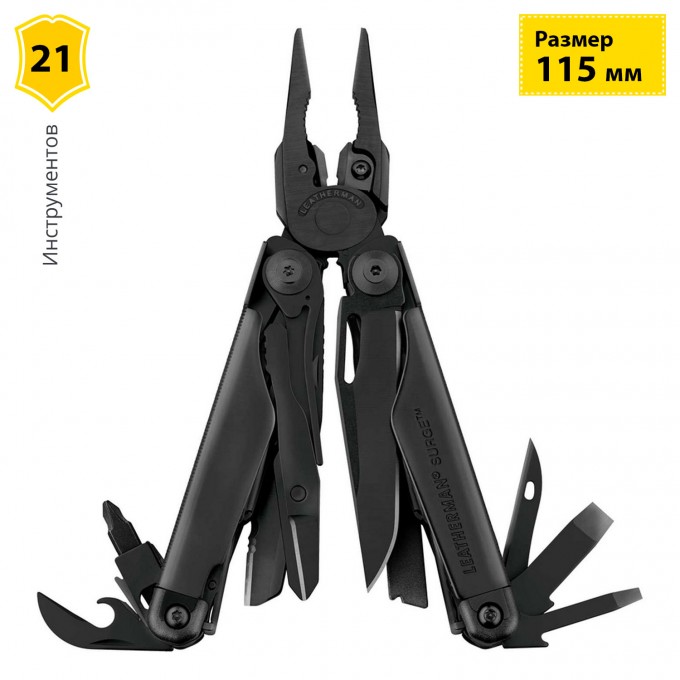 Мультитул LEATHERMAN SURGE BLACK MOLLE SHEATH с нейлоновым чехлом 831333 Мультитул LEATHERMAN SURGE BLACK MOLLE SHEATH с нейлоновым чехлом 831333